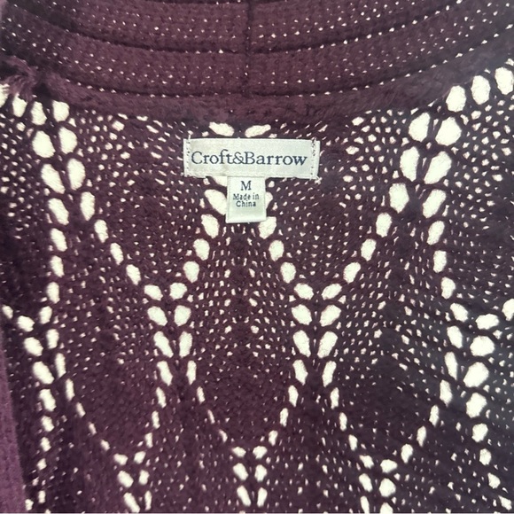 Croft & Barrow Sweater, Women's Size Medium Purple, Open Cardigan - Picture 2 of 4